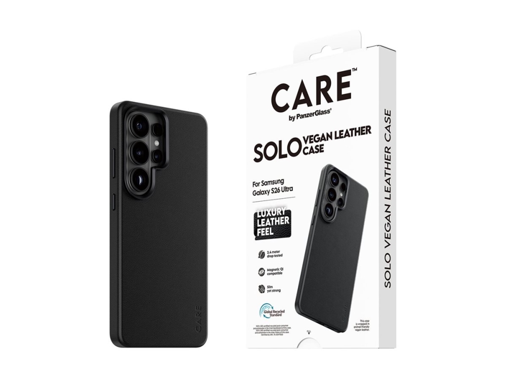 Care By Panzerglass Solo - Bagsidecover Til Mobiltelefon - Qi - Polyuretan (Pu), Polycarbonat (Pc) - Sort - For Samsung Galaxy S26 Ultra