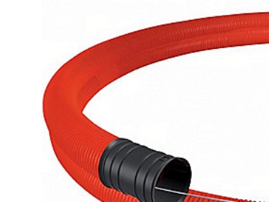 Kabelrør 200/175mm DV 25m SN4 - Rød. Udv. HDPE / indv. LDPE m/træktråd. Pipelife - (25 meter)