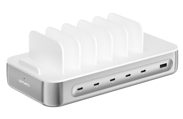 4Smarts Ladestation Team 100W 5C/Inkl. 6 Kabel Silber (4S541281)