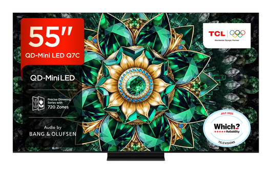 Tcl 55Q7c, 139.7 Cm (55"), 3840 X 2160 Pixels, Qd-Mini Led, Smart Tv, Wi-Fi, Metallic