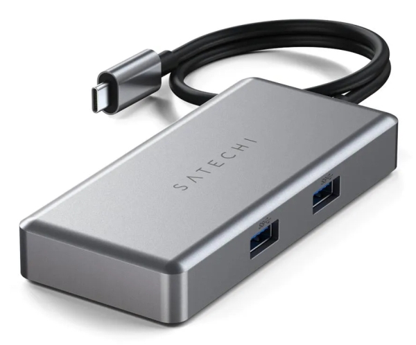 Satechi ST-UCGHM, USB Type-C, HDMI, RJ-45, USB Type-C, USB 3.2 Gen 1 (3.1 Gen 1) Type-A, 5000 Mbit/s, 60 Hz, Grå, 1 stk