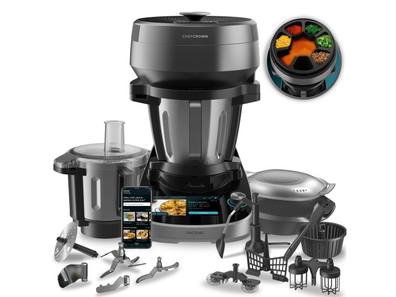 Cecotec Mambo Cooking Total Gourmet, 4,5 L, 180 °C, 17,8 Cm (7"), Edelstahl, Berührung, Edelstahl