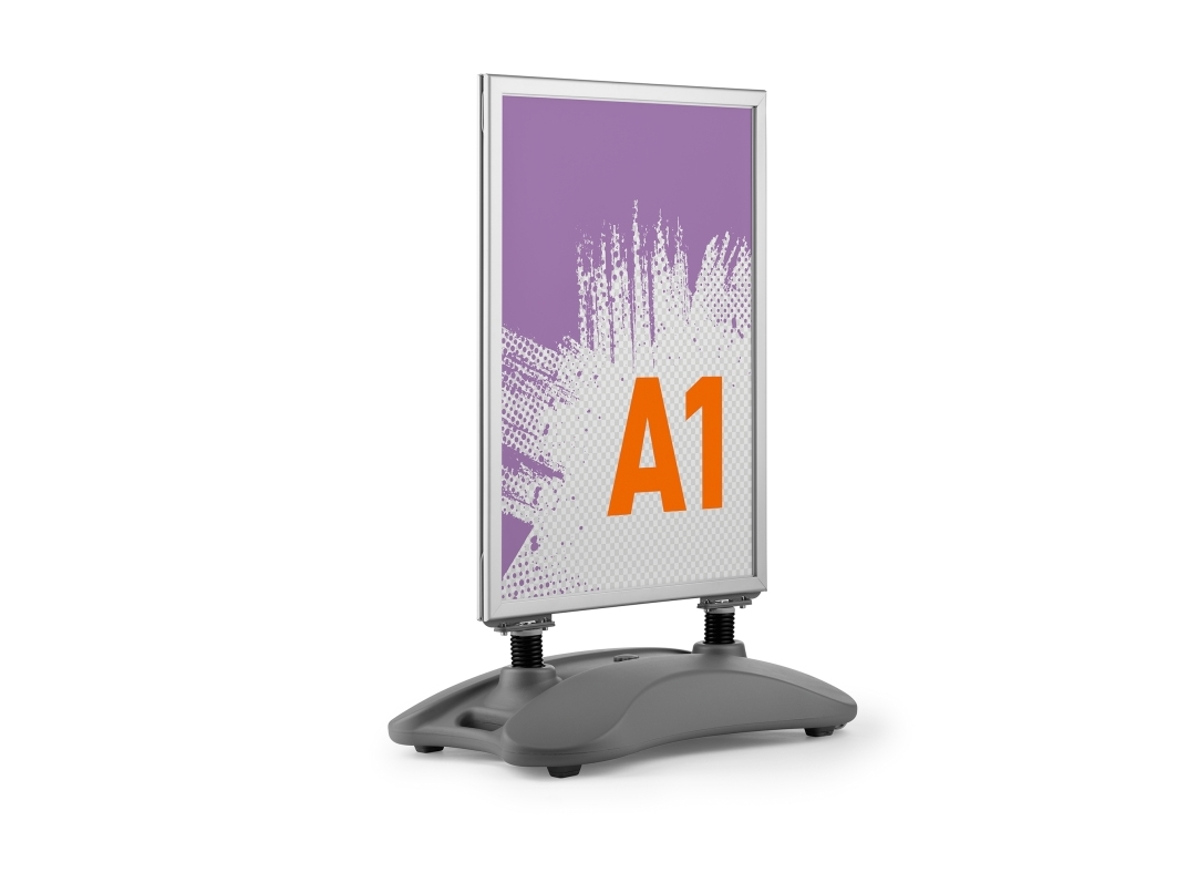 Gadeskilt heavy base outdoor A1, sølv