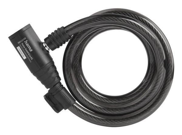 Hama 00178136, Kabellås, Sort, Plast, Stål, Nøgle, 1200 Mm