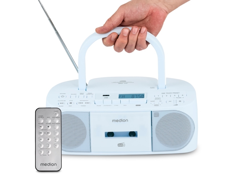 Medion 50079332, Personligt, Digital, Dab+, Fm, Pll, 6 W, Lcd, 10 M