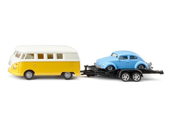 Siku Vw T1 With Trailer And Vw Beetle