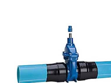 Skydeventil 250mm. AVK - PN10. med Safetech PE100RC-rørender og Duplex spindel