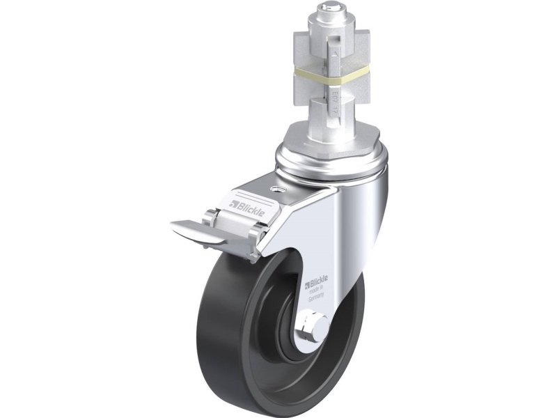 Blickle 740867 Lkra-Poa 100K-11-Fi-E17 Lenkrolle Mit Bremse, Raddurchmesser 100 Mm, Tragfähigkeit Max. 120 Kg, 1 Stk