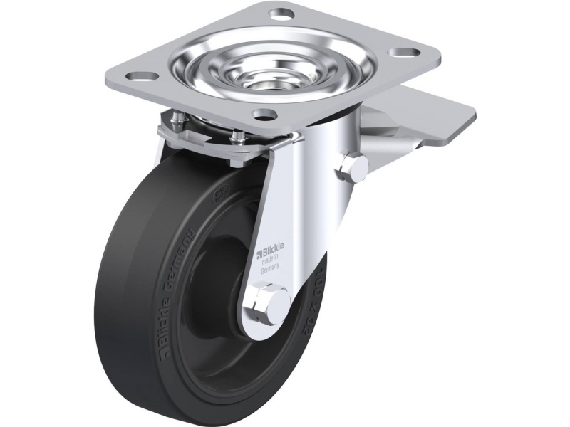 Blickle 850506 L-Poev 100Xr-St Styrehjul Med Bremse Hjuldiameter: 100 Mm Bæreevne (Maks.): 200 Kg 1 Stk