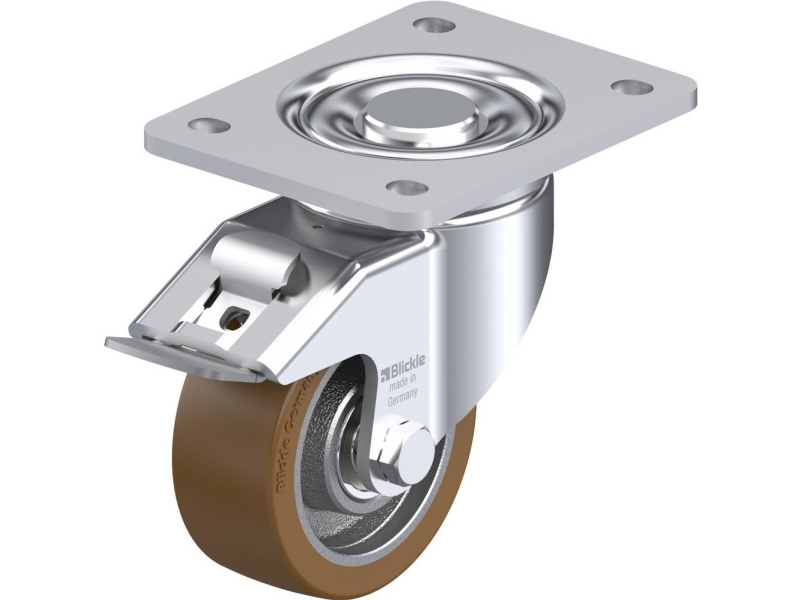 Blickle 742228 Lh-Gb 100K-3-Fi Lenkrolle Mit Bremse, Raddurchmesser 100 Mm, Tragfähigkeit Max. 450 Kg 1 Stk