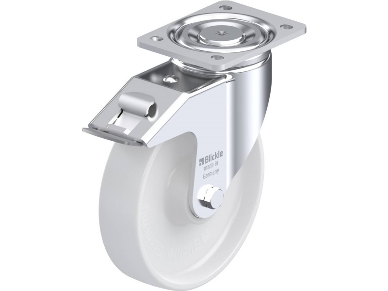 Blickle 564096 Lh-Po 200K-Fi Lenkrolle Mit Bremse, Raddurchmesser 200 Mm, Tragfähigkeit (Max.) 600 Kg (1 Stück)
