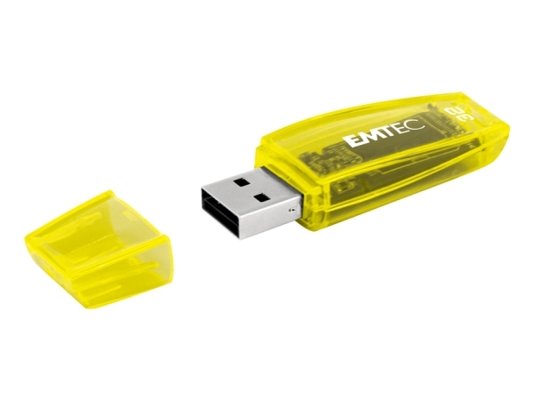 Emtec C410 Neon, 16 Gb, Usb Type-A, 2.0, 15 Mb/S, Hætte, Orange, Gul