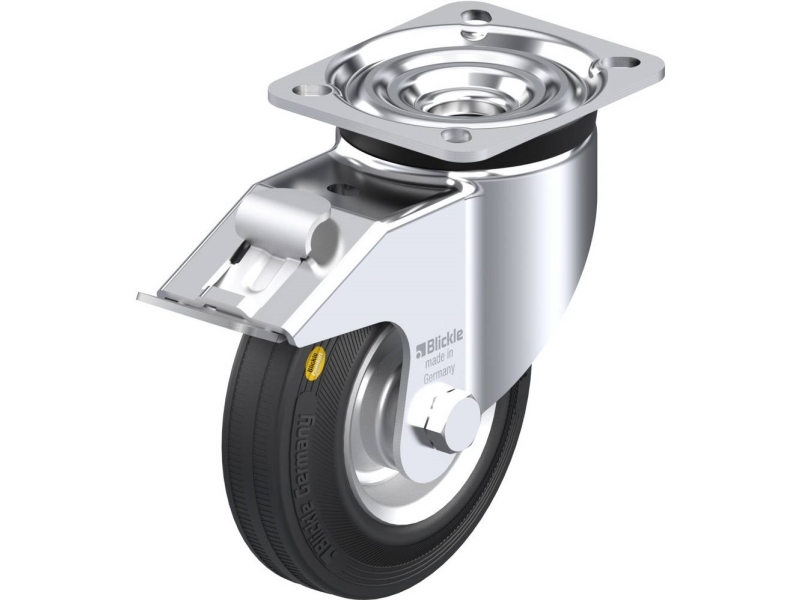 Blickle 609776 Lk-Rd 125R-1-Fi Styrehjul Med Bremse Hjuldiameter: 125 Mm Bæreevne (Maks.): 120 Kg 1 Stk
