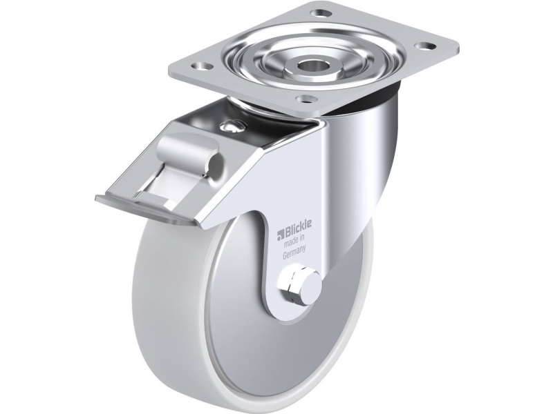 Blickle 741607 L-Po 160R-Fi-Fa Styrehjul Med Bremse Hjuldiameter: 160 Mm Bæreevne (Maks.): 400 Kg 1 Stk