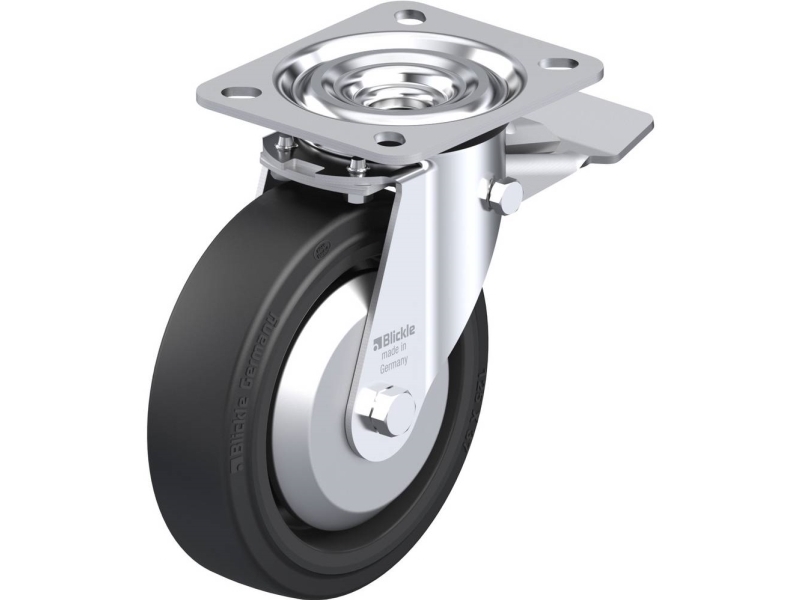 Blickle 95323 L-POEV 125R-ST-FA styrhjul med broms, hjuldiameter 125 mm, max. 250 kg (1 st) | Verktyg & Verkstad - Infästning - Övriga Infästning | GameStuff