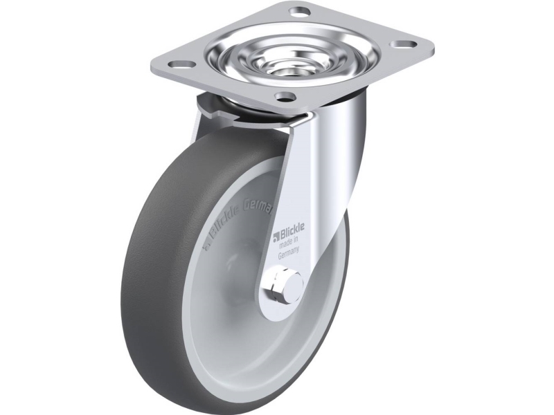 Blickle 847016 L-Path 125G Lenkrolle, Raddurchmesser 125 Mm, Tragfähigkeit Max. 250 Kg, 1 Stk