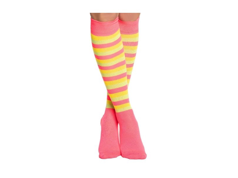 Neon-Kniestrümpfe, Rosa, Gelb Und Grün