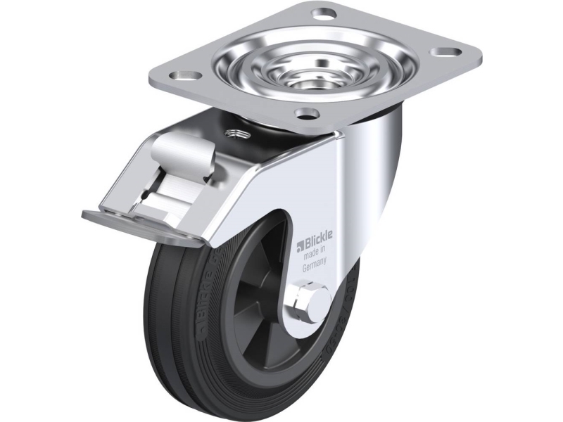 Blickle 9704 L-Vpp 100G-Fi Lenkrollen Mit Bremse Raddurchmesser: 100 Mm Tragfähigkeit (Max): 70 Kg 1 Stück