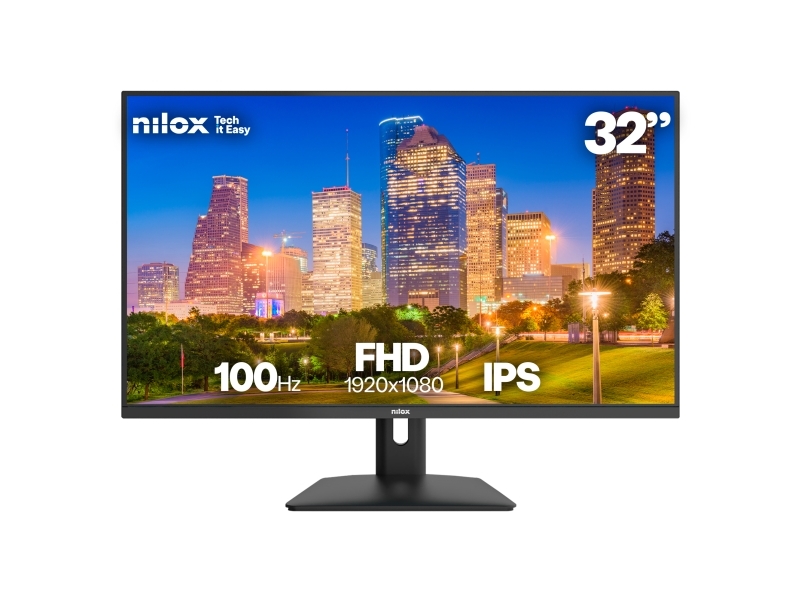 Nilox Monitor 32 Ips 4Ms Hdmi Vga 100Hz, 81.3 Cm (32"), 1920 X 1080 Pixels, Full Hd, Lcd, 4 Ms
