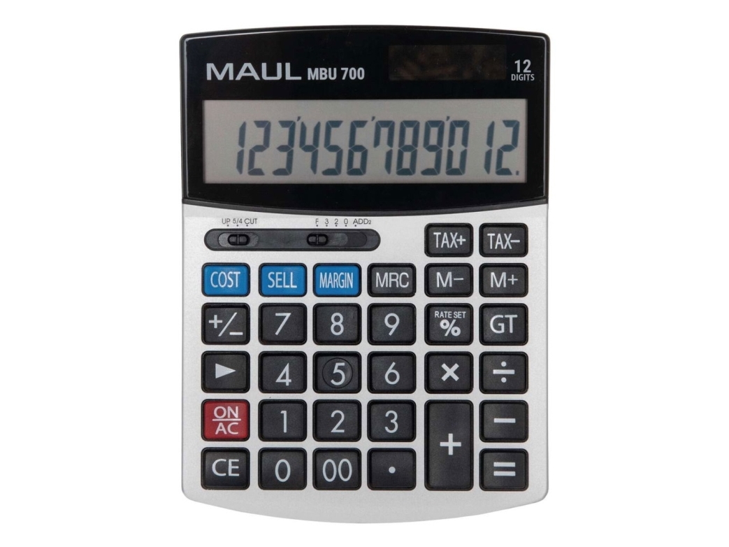 Maul Mbu 700, Desktop, Skærm, 12 Cifre, Batteri, Sort