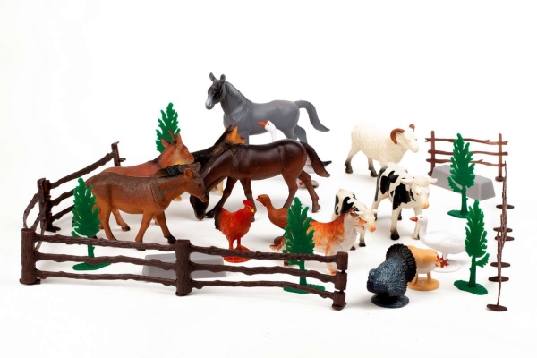 Bondegårdsdyr Legetøj - Med Ar Funktion - Wenno - 30 Stk Figurer