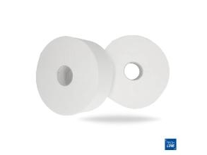 Toiletpapir Techline Jumbo Maxi 2-Lag Ø24.5 X L320m X B9cm Nyfiber Hvid,6 Rl/Krt