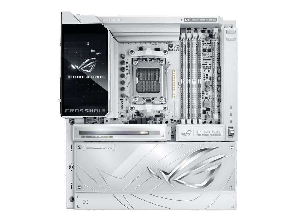 Asus Rog Crosshair X870e Glacial, Amd, Sockel Am5, Amd Ryzen 7000 Serie, Amd Ryzen 8000 Serie, Amd Ryzen 9000 Serie, Sockel Am5, Ddr5-Sdram, 256 Gb