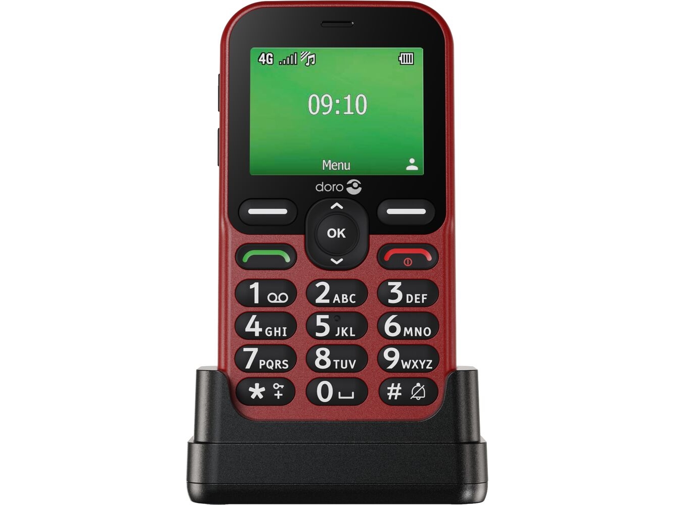 Doro Leva E10, Menu, Single Sim, 6,1 Cm (2.4"), 0,3 Mp, 1150 Mah, Rød