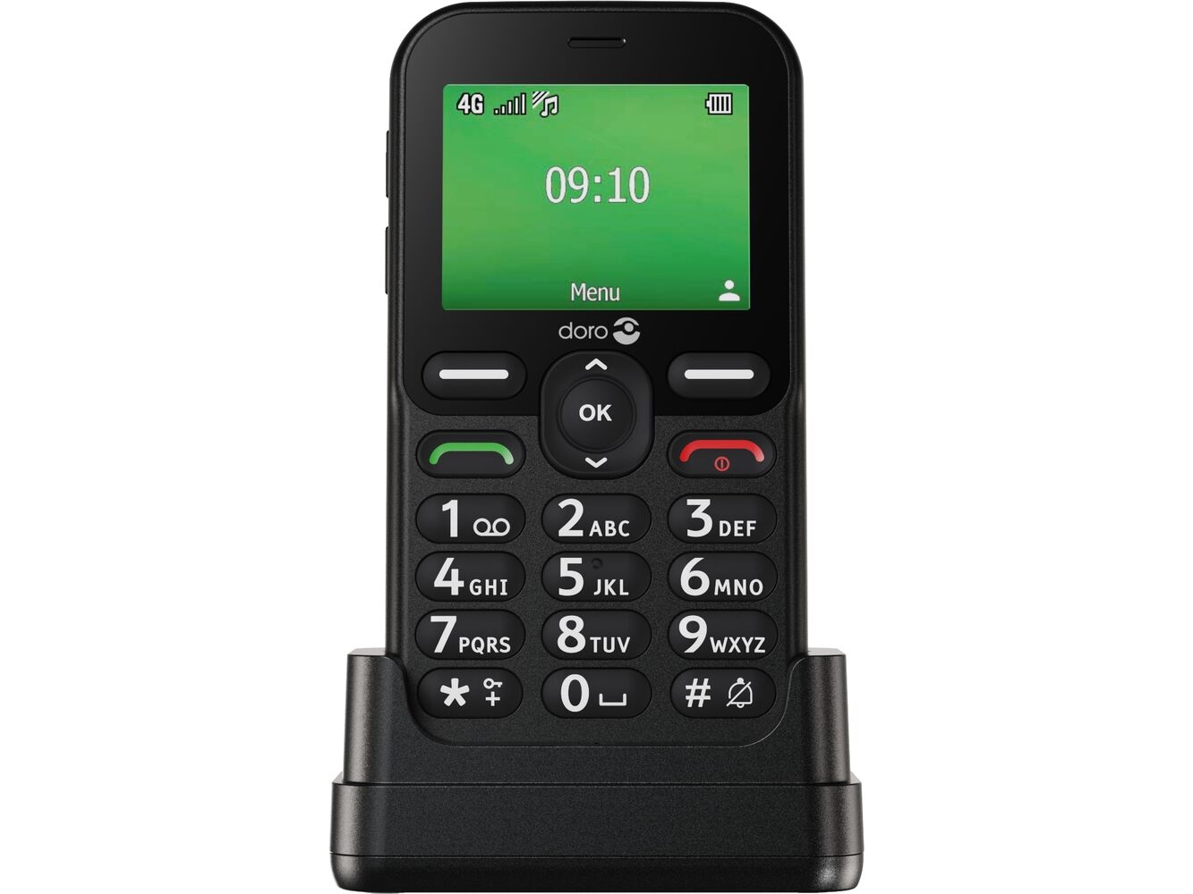 Doro Leva E10, Menu, Single Sim, 6,1 Cm (2.4"), 0,3 Mp, 1150 Mah, Sort