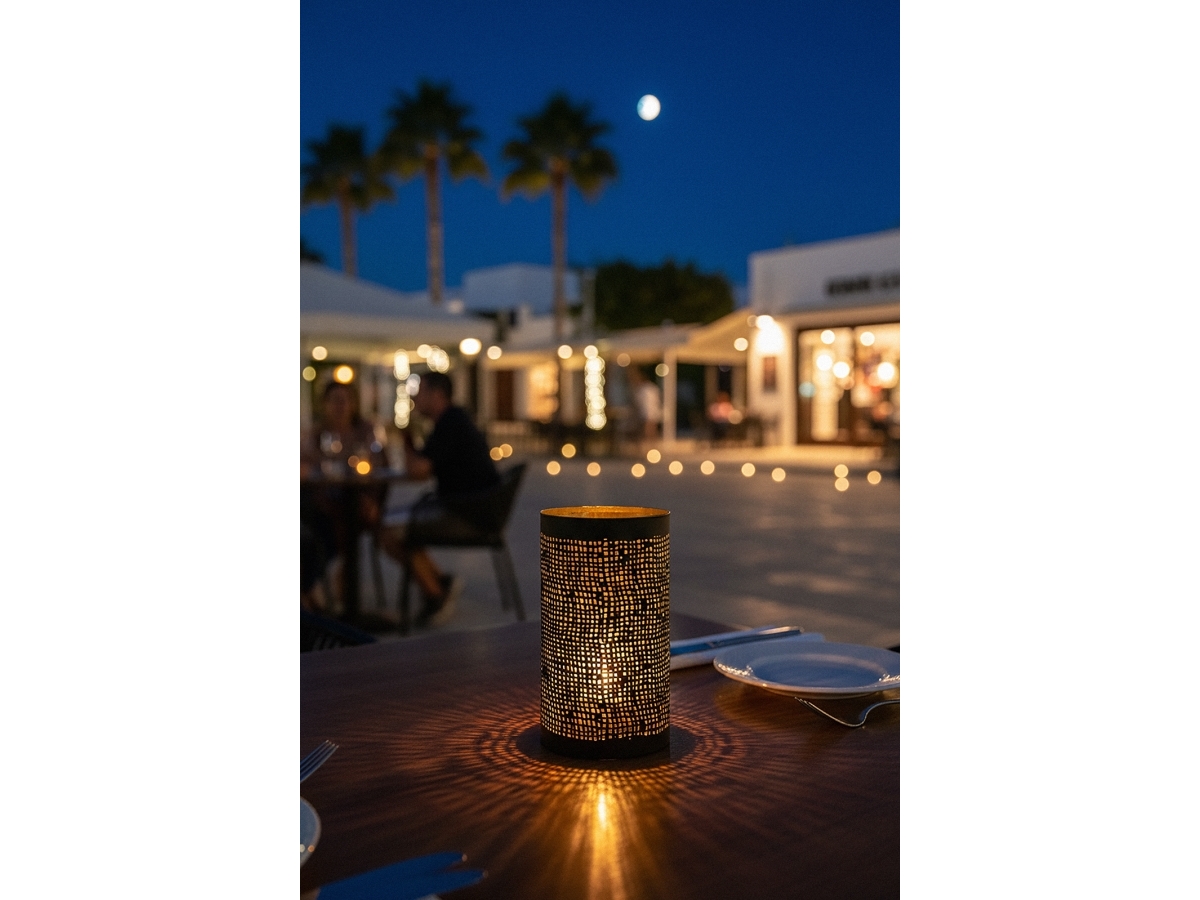Securit 4 Stk. Ibiza Metal Stager, Sort/Guld