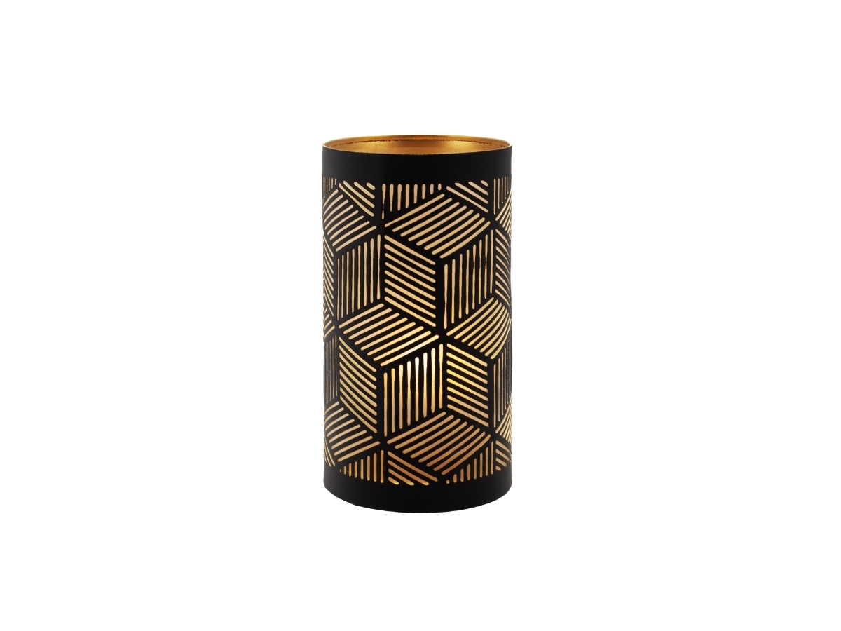 Securit Sæt 12 Stk. Santorini Metal Stager Og Led Fyfadslys, Sort/Guld/Farvet Lys