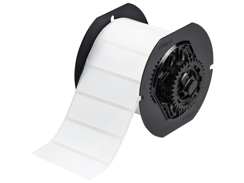 Brady B33-5-423, Hvid, Selvklæbende printeretiket, Polyester, Termisk overførsel, Akryl, Permanent