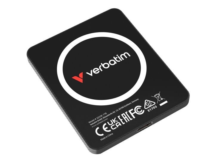 Verbatim SnapBack Ultra Slim SSD 1TB, 1 TB, USB Type-C, USB 3.2 Gen 2x2, 2050 MB/s, 20 Gbit/sek, Sort | Datorkomponenter - Hårddisk & Lagring - Externa hårddiskar | GameStuff