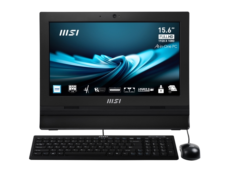 Msi Pro Ap162t Adl-019De - Alt-I-Én - N100 Op Til - Ssd 128 Gb - Nvme - Gigabit Ethernet - Win 11 Pro - Skærm: Led - Sort