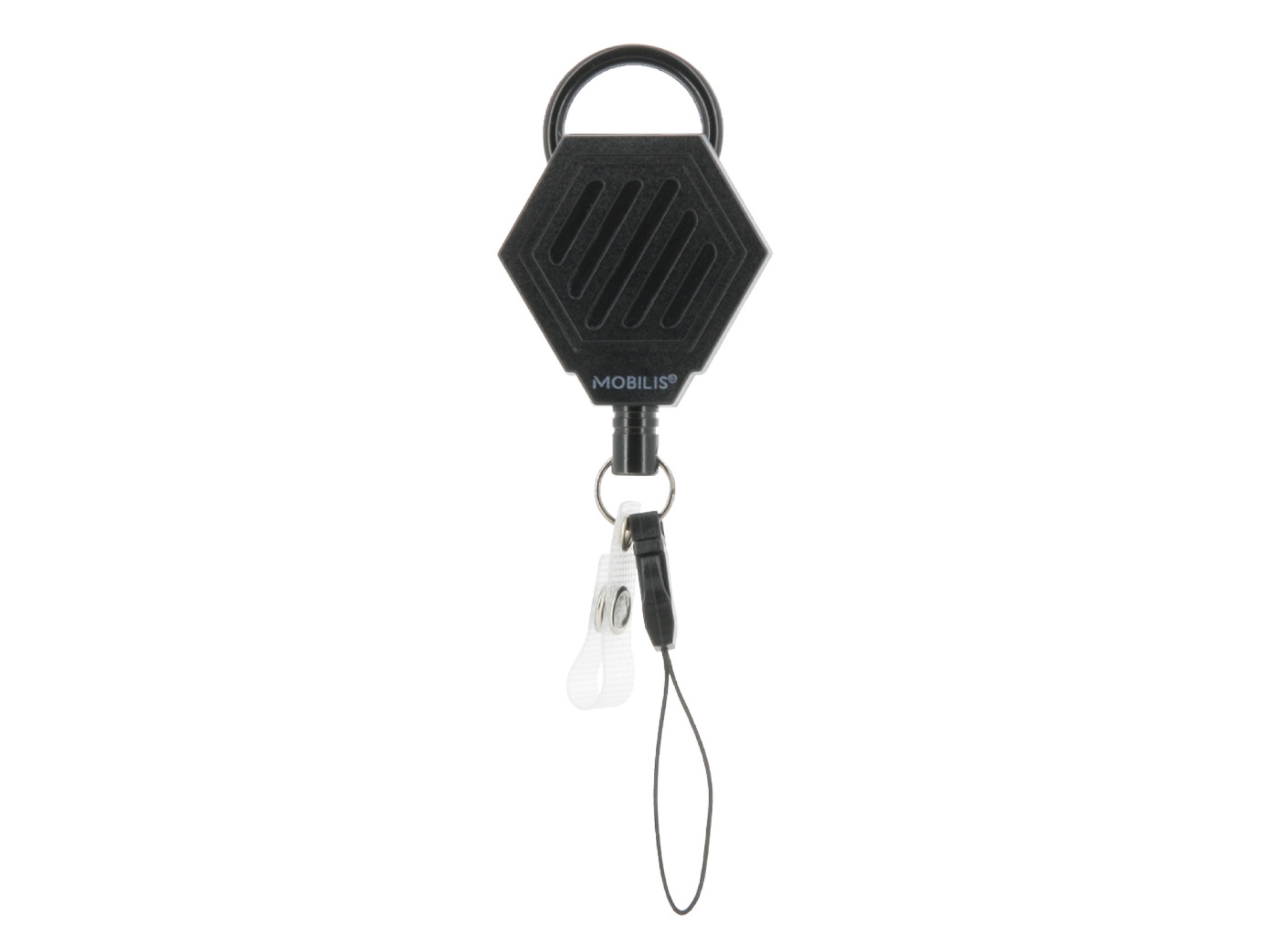 Mobilis 001392, Retractable Hook, Alle Mærker, Sort, 0,8 M, Plast, Metal, Nylon, 1 Stk