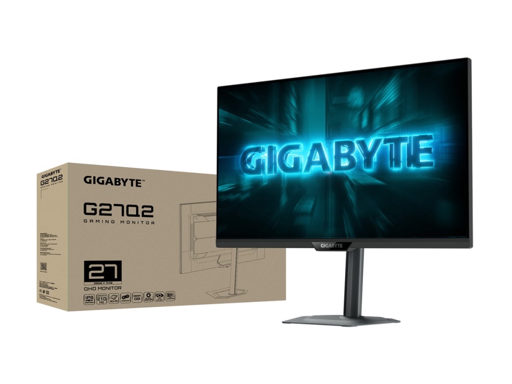 Gigabyte G27q2 - Led-Skærm - Gaming - 27" - 2560 X 1440 Qhd @ 210 Hz - Ss Ips - 350 Cd/M² - 1000:1 - Hdr10 - 1 Ms - 2Xhdmi, Displayport, Usb-C