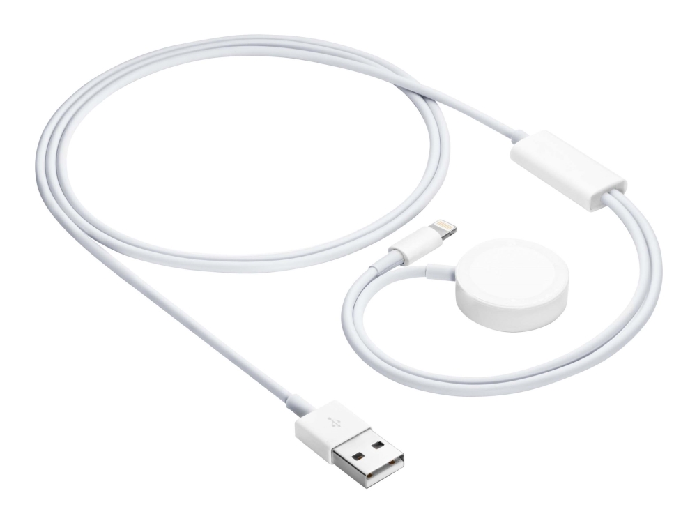 Akyga - Opladningskabel Til Smart Watch - Usb Til Lightning, Magnetisk - Neutral Hvid