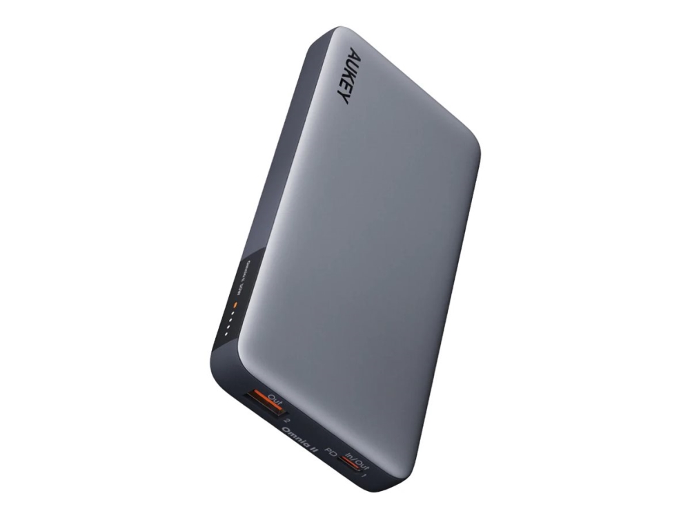 Aukey Powerbank Pb-Y41, 10 000 Mah, 30 W (Pilka), 10000 Mah, Litium Polymer (Lipo), Grå