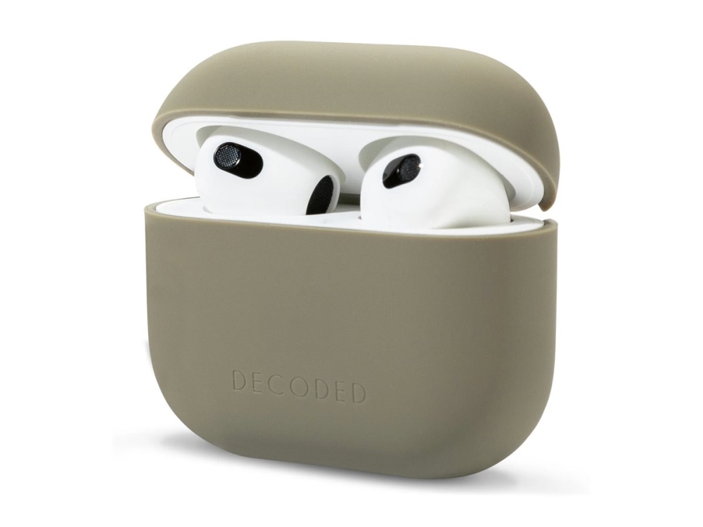 Decoded AirCase Lite - Fodral för trådlösa öronsnäckor - flytande silikongummi (LSR), innerfodral av termoplastisk polyuretan (TPU) - olivgrön - för Apple AirPods (3:e generationen) | TV, Ljud & Bild - Hörlurar & Mikrofoner - Tillbehör | GameStuff
