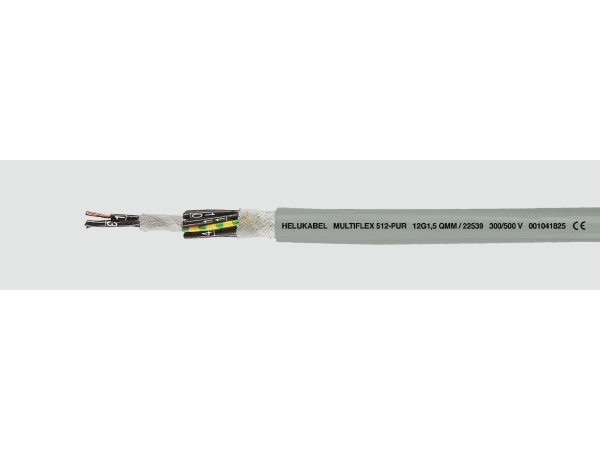 HELUKABEL MULTIFLEX 512-PUR, Lågspänningskabel, Grå, Polyuretan (PUR), 8,3 mm, Polypropylen, Förtennad koppar | EL Artiklar - Kablar och ledningar - Dra kedjekablar | GameStuff