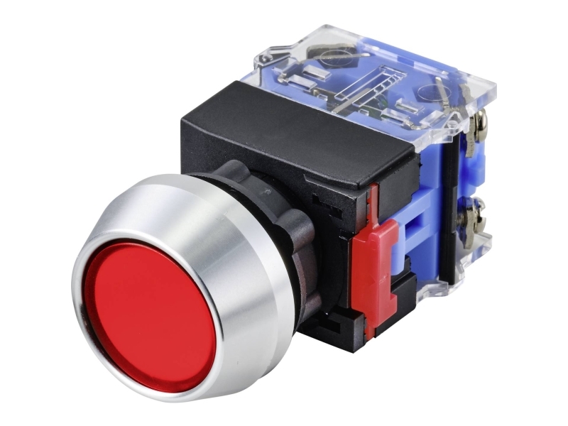 Conrad Las0-L-11/R Trykknap 250 V 5 A 1 X Off/On Ip40 Momentant 1 Stk, 250 V, 5 A