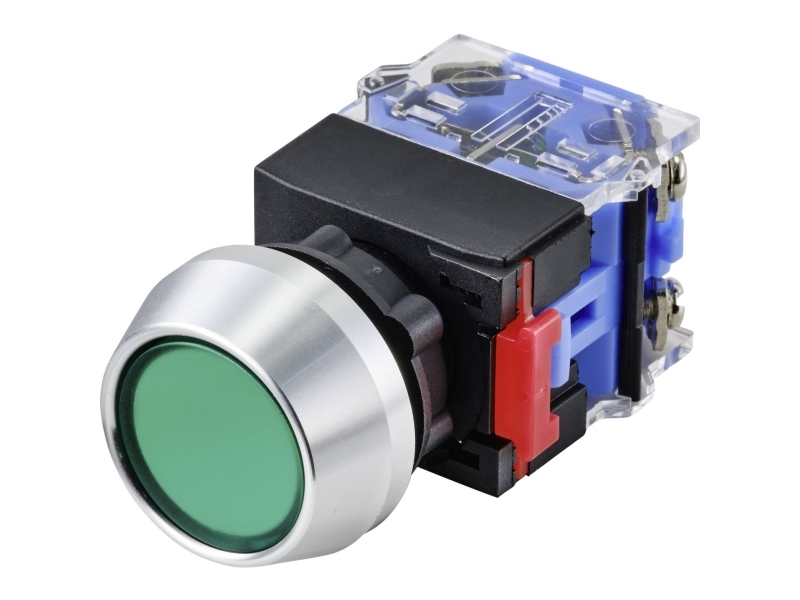 Conrad Las0-L-11/G Trykknap 250 V 5 A 1 X Off/On Ip40 Momentant 1 Stk, 250 V, 5 A