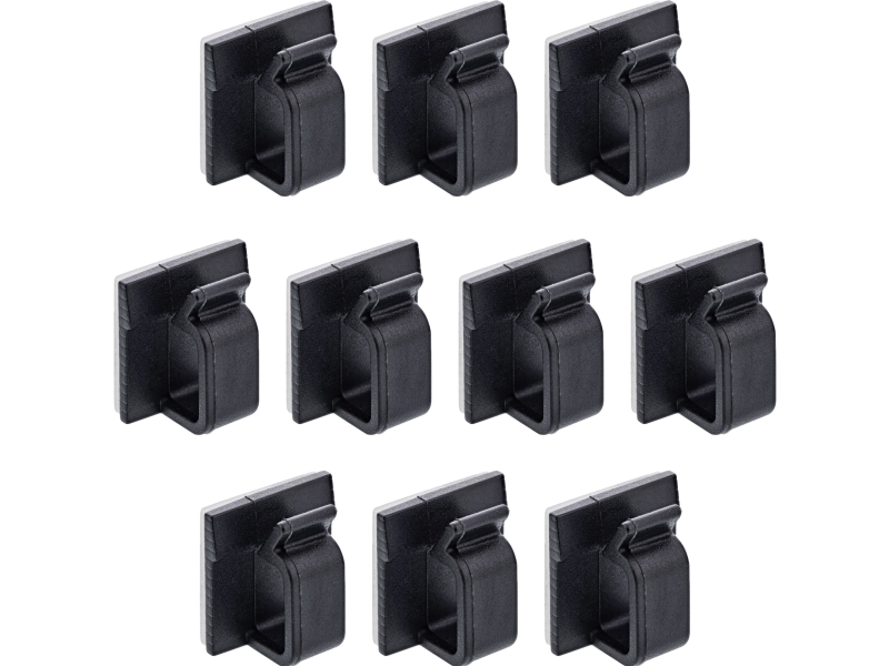 Inline 10Er Pack Kabelmanager Klebesockel M - Nylon - 3M-Klebepad - Schwarz (59971E)