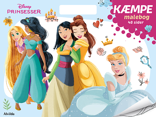 Disney Princesses - HUGE värityskirja (värityskirja kahvalla) | Kieli: Tanska