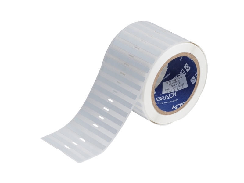 Brady Tht-289-492-2-Wt, Weiß, Selbstklebendes Druckeretikett, Gestanztes Etikett, Polyester, Wärmeübertragung, Acryl