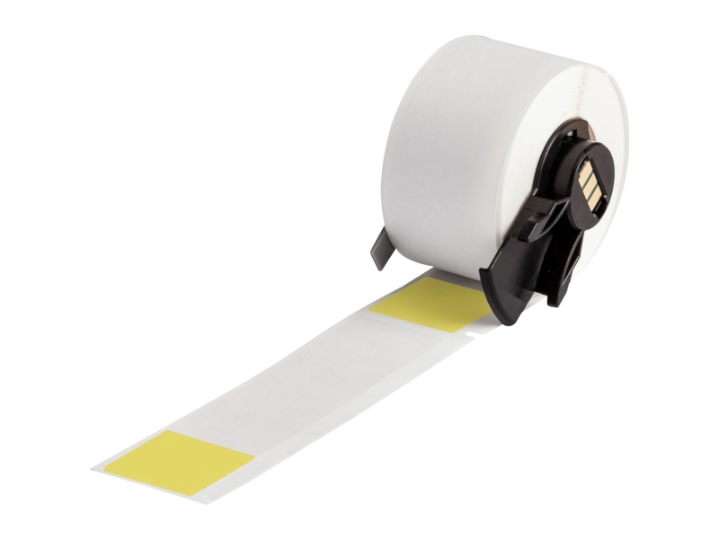 Brady M6-23-427-Yl, Transparent, Gelb, Selbstklebendes Druckeretikett, Gestanztes Etikett, Rolle, Selbstlaminierendes Vinyl, Wärmeübertragung