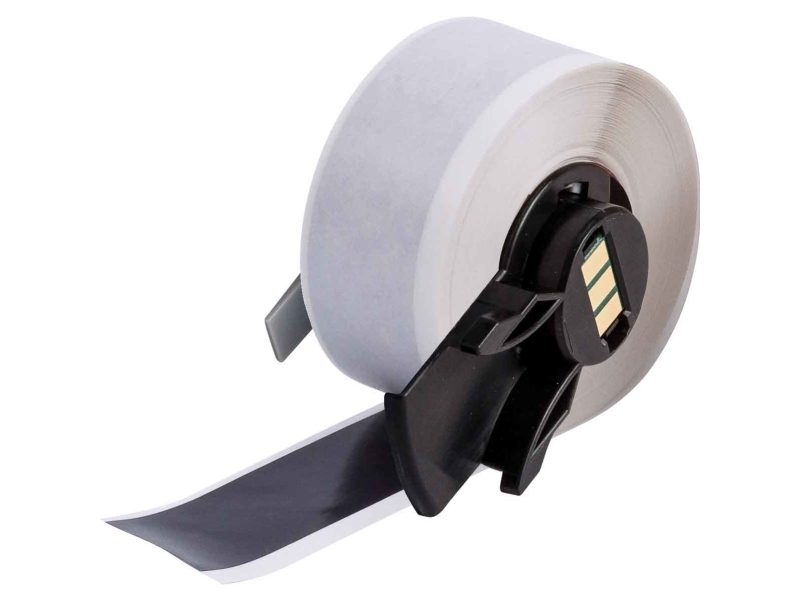Brady M6c-1000-439-Bk, Schwarz, Selbstklebendes Druckeretikett, Etikettenrolle, Rolle, Vinyl, Wärmeübertragung