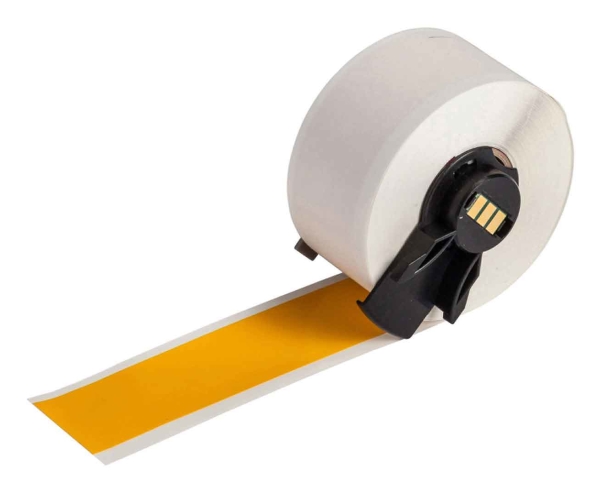Brady M6C-1000-439-YL, Gul, Selvklæbende printeretiket, Kontinuerlig etiket, Rulle, Vinyl, Termisk overførsel