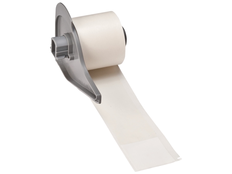 Brady M7-34-427, Weiß, Selbstklebendes Druckeretikett, Gestanztes Etikett, Rolle, Selbstlaminierendes Vinyl, Wärmeübertragung