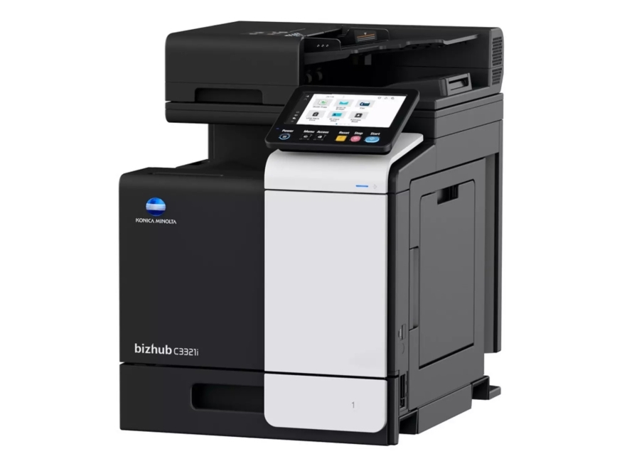 Konica Minolta bizhub C3321i, laser, Färgutskrift, 1200 x 1200 DPI, A4, Direktutskrift, Svart, Vit